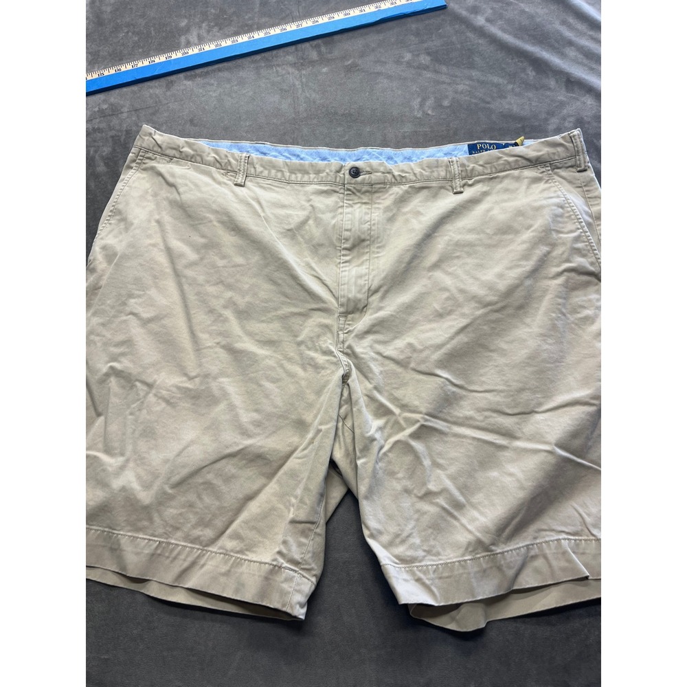 Polo Ralph Lauren Mens Khaki Tan Stretch Chino Shorts Size 48 Big & Tall Pony